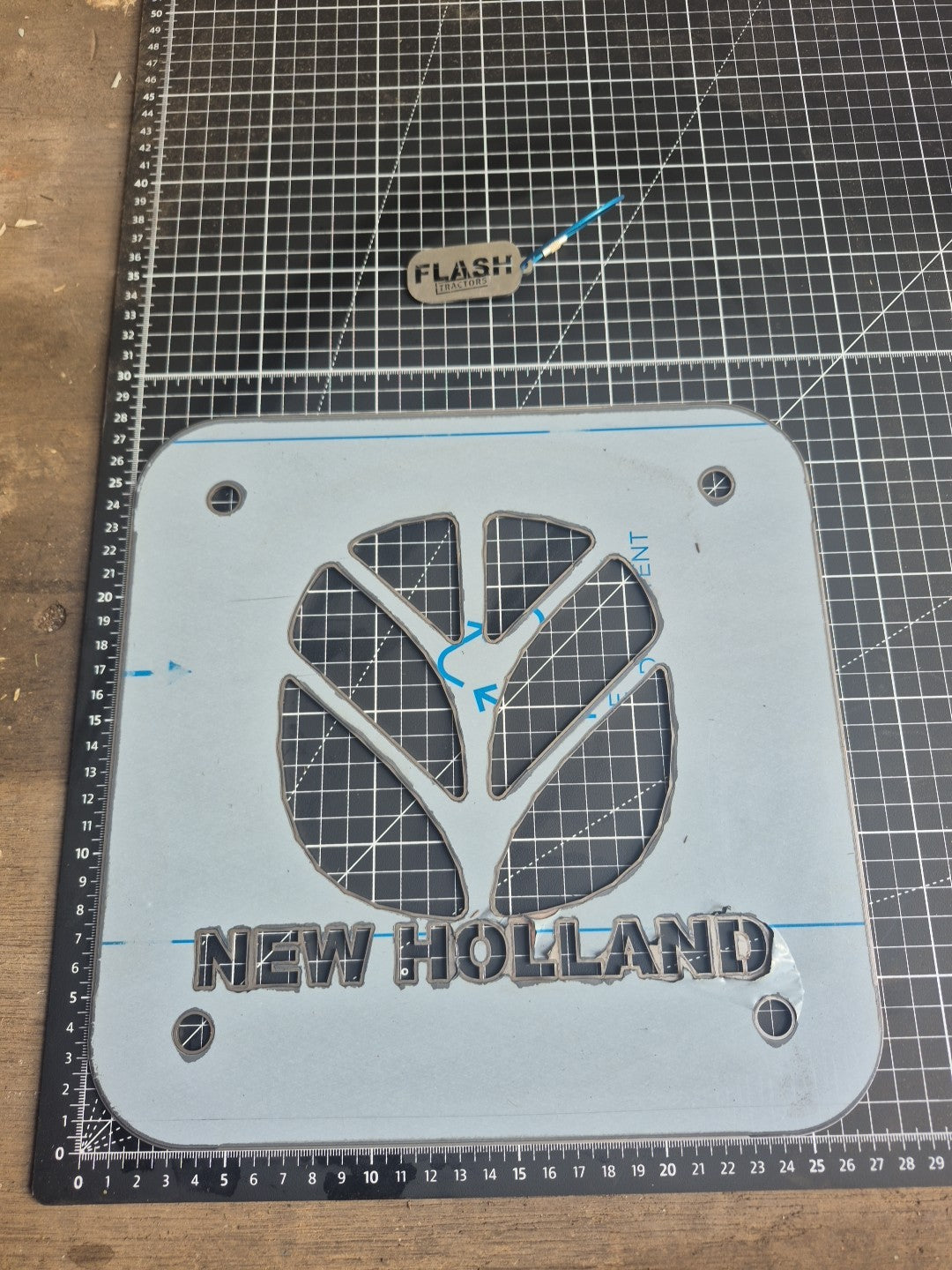 New Holland Badge. Stainless Steel,  Ideal For Toolboxes And Implements. Large.