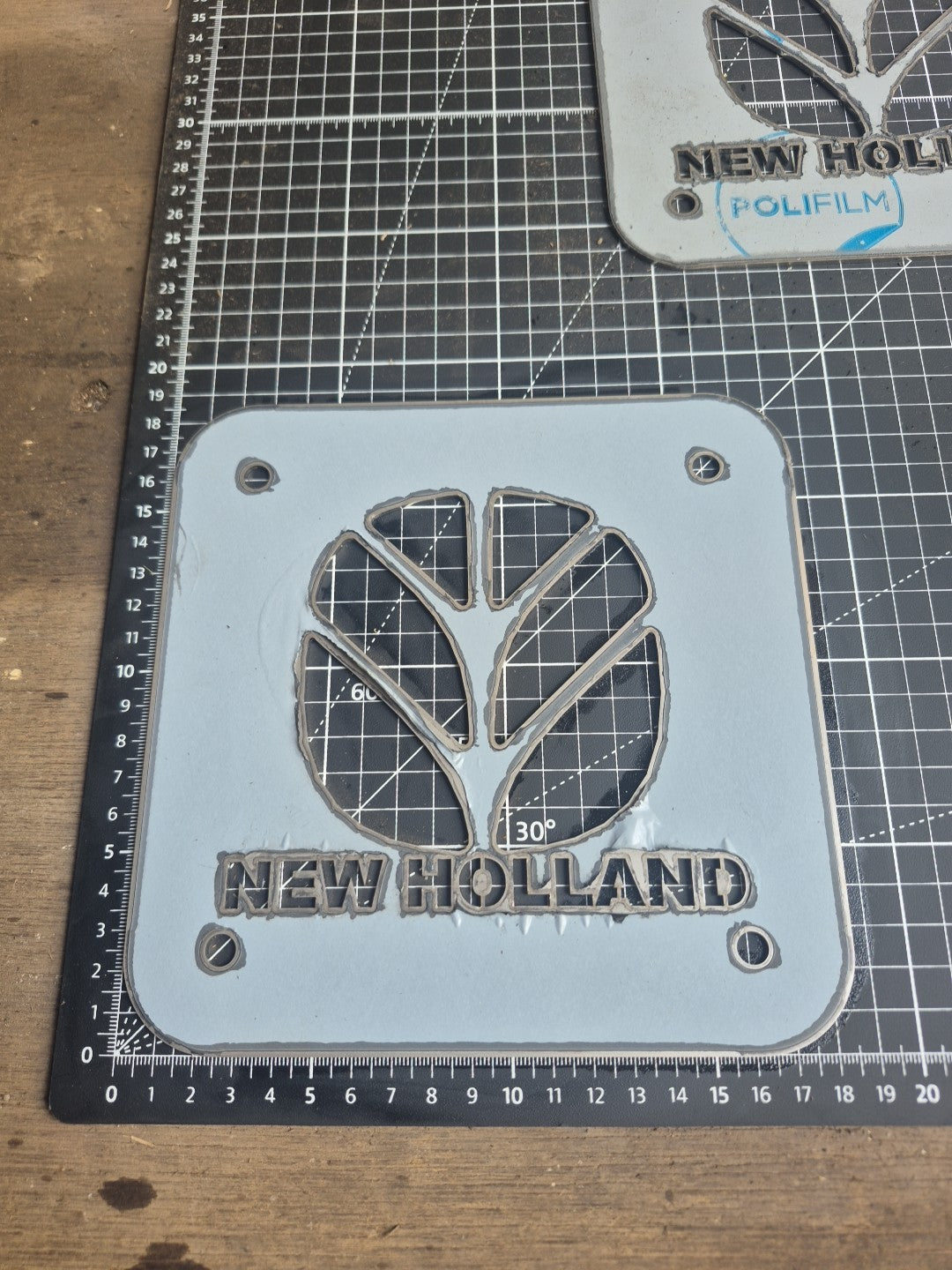 New Holland Badge. Stainless Steel, Ideal For Toolboxes And Implements. Small.