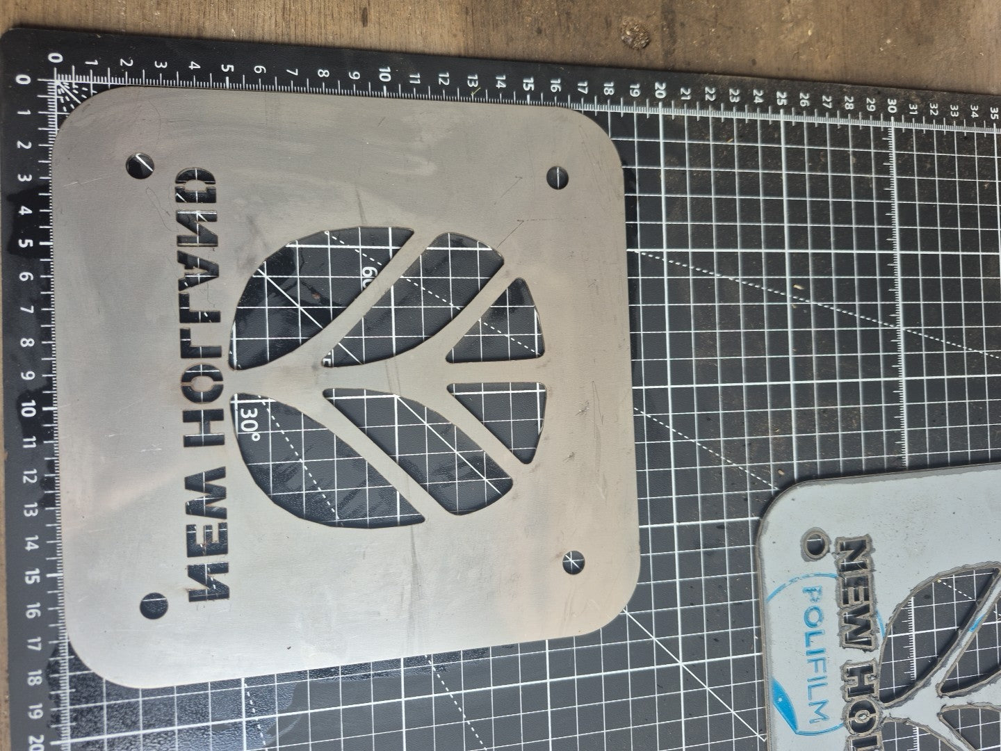 New Holland Badge. Stainless Steel, Ideal For Toolboxes And Implements. Small.