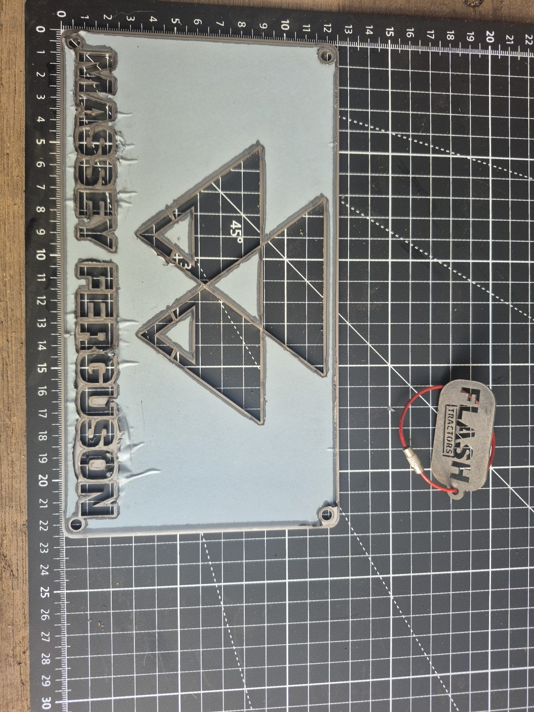 Massey Ferguson Stainless Laser-cut Logo Ideal For Toolboxes, Implements.  Small