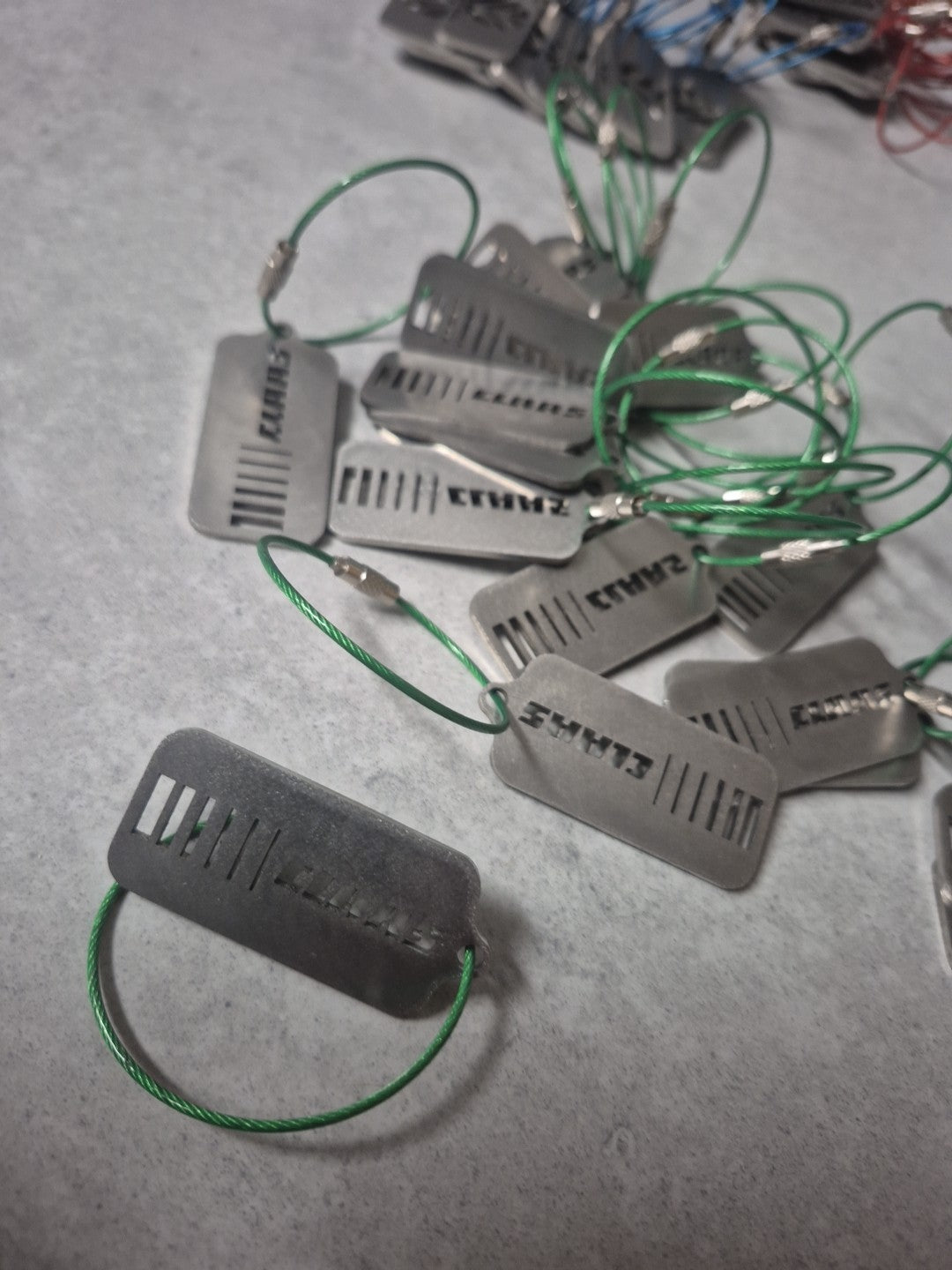 John Deere Keyring.  Flash Tractors Stainless Steel Laser-cut Keyring