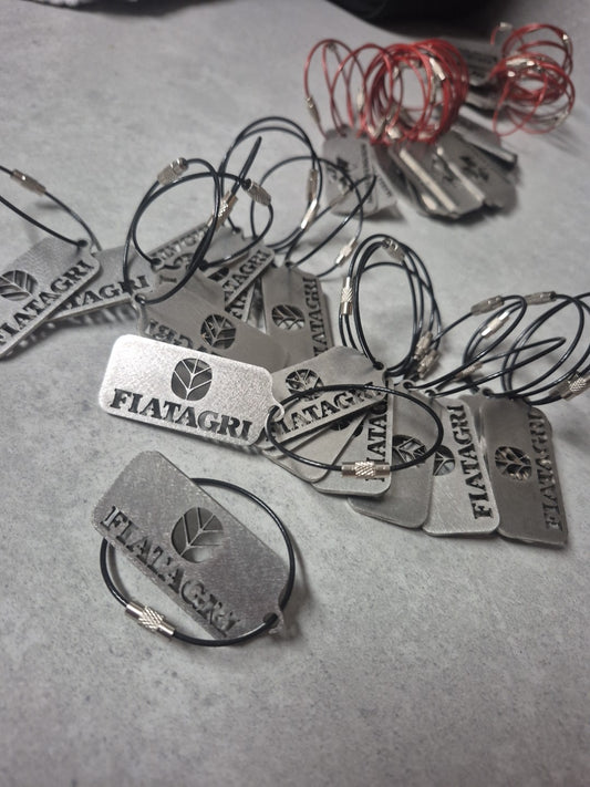 Fiatagri Keyring. Flash Tractors Stainless Steel Laser-cut Keyring