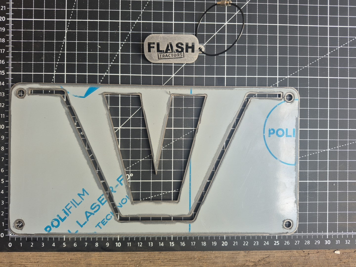 Valtra Stainless Steel Laser-cut Logo Ideal For Toolboxes, Implements. Large.