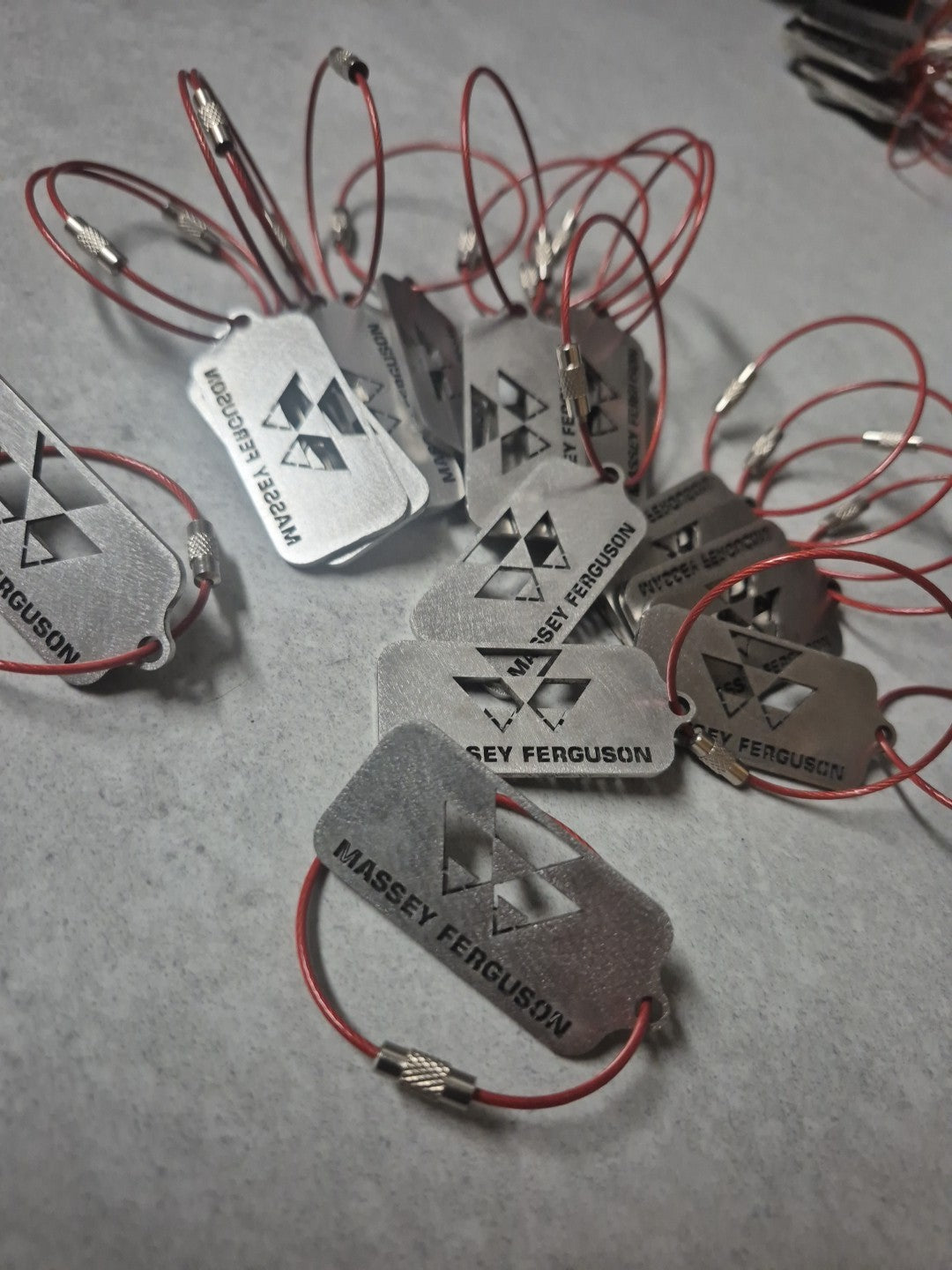 Massey Ferguson Keyring. Flash Tractors Stainless Steel Laser-cut Keyring