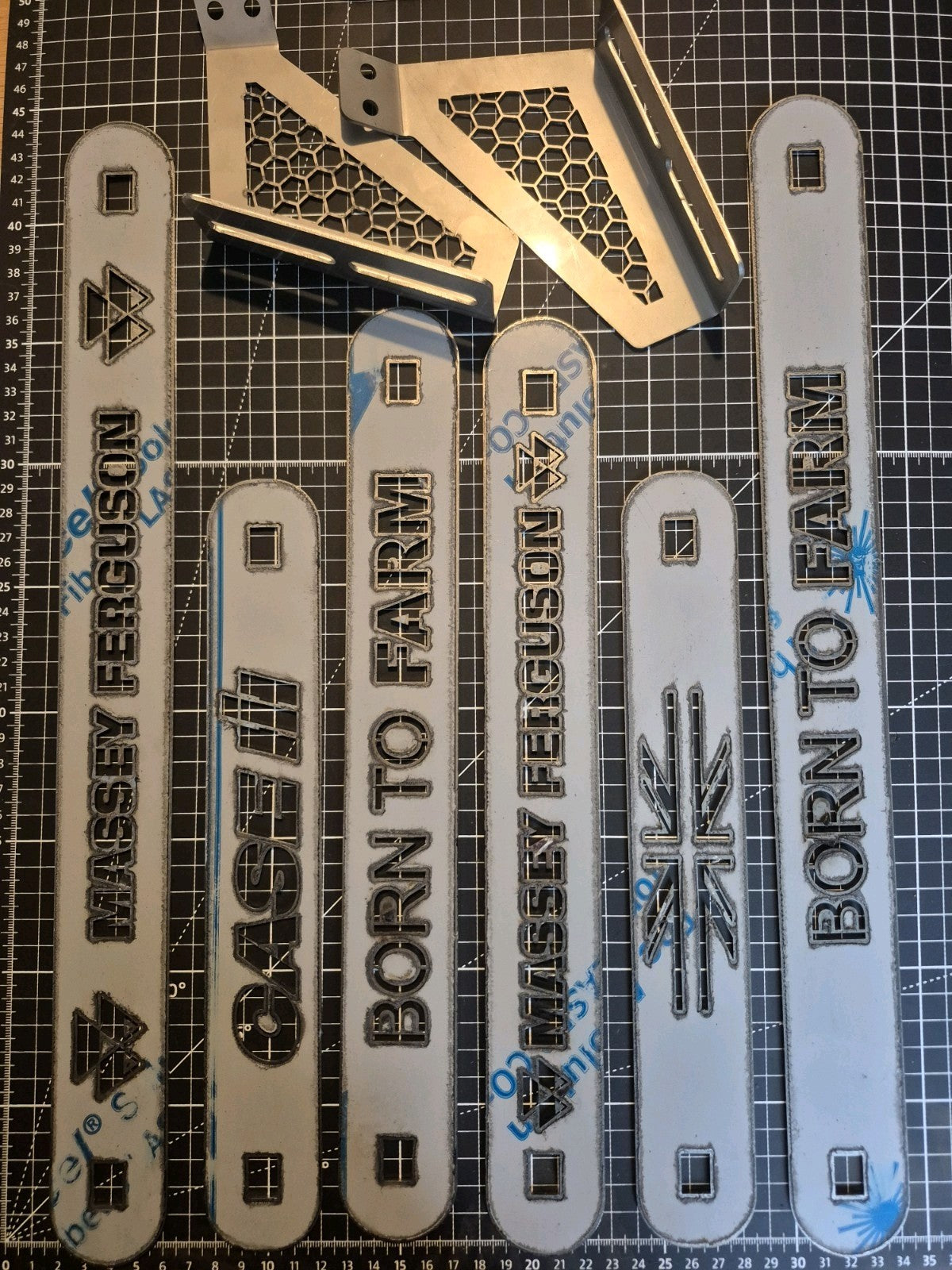 Massey Ferguson Flash Tractors Stainless Mudguard Brackets (Born To Farm) 300mm