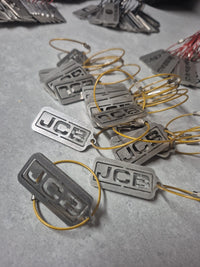 Jcb Keyring. FlashTractors Stainless Steel Laser-cut Keyring