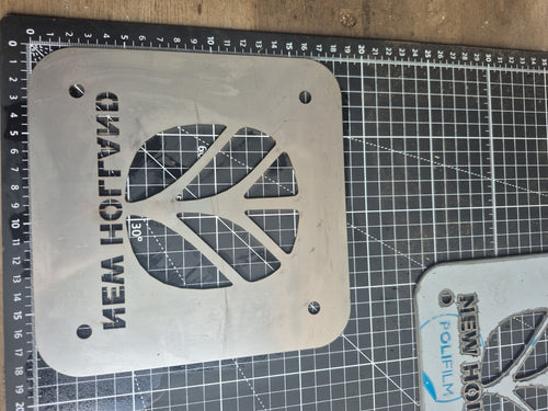 New Holland Badge. Stainless Steel,  Ideal For Toolboxes And Implements. Small.