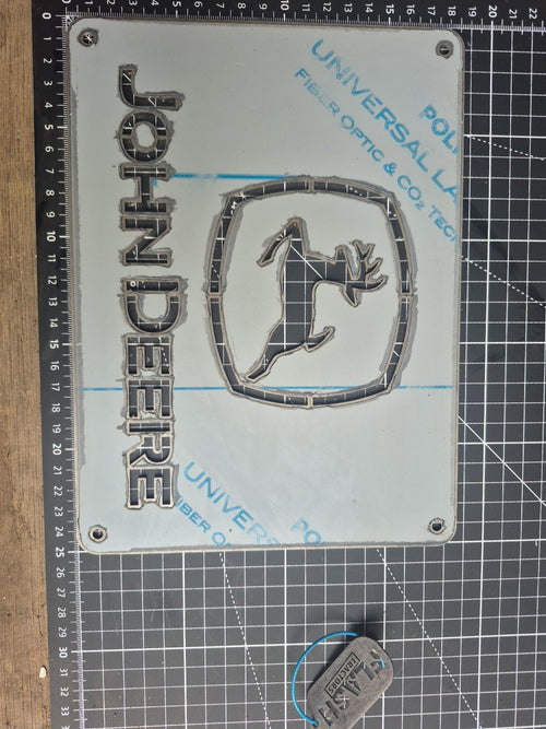 John Deere Stainless Steel Laser-cut Logo. Ideal For Toolboxes, Implements.