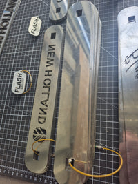 New Holland Flash Tractor stainless steel Mud Gaurd Brackets. text only. 240mm