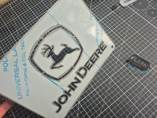 John Deere Stainless Steel Laser-cut Logo. Ideal For Toolboxes, Implements.