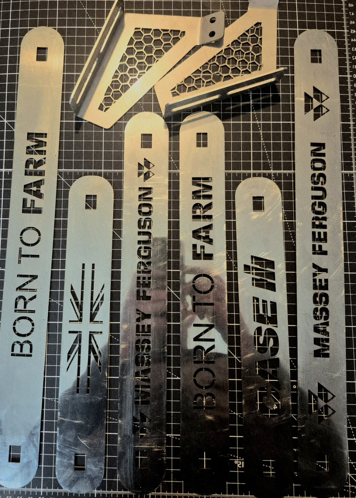 Massey Ferguson Flash Tractors Stainless Mudguard Brackets (Born To Farm) 300mm