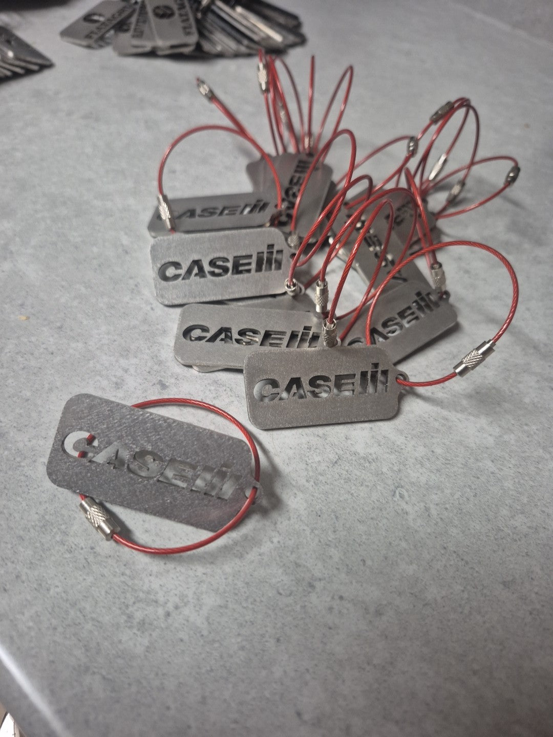 Case International Keyring. FlashTractors Stainless Steel Laser-cut Keyring