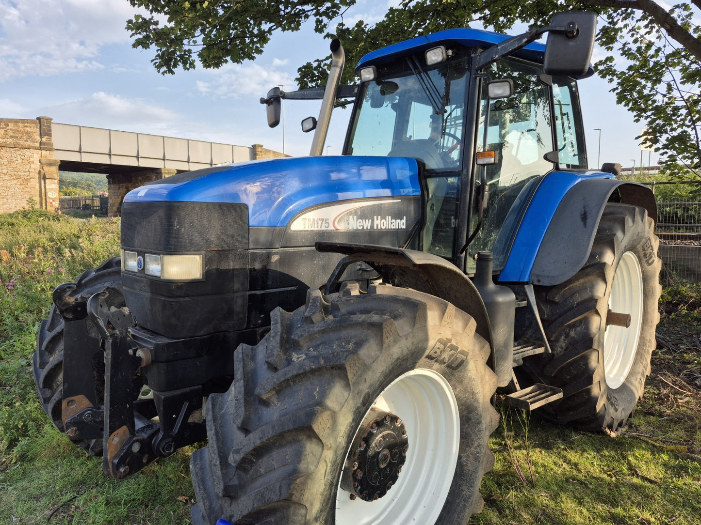 New Holland TM Flash Tractors Mudguard Brackets. Old School Text. 246mm